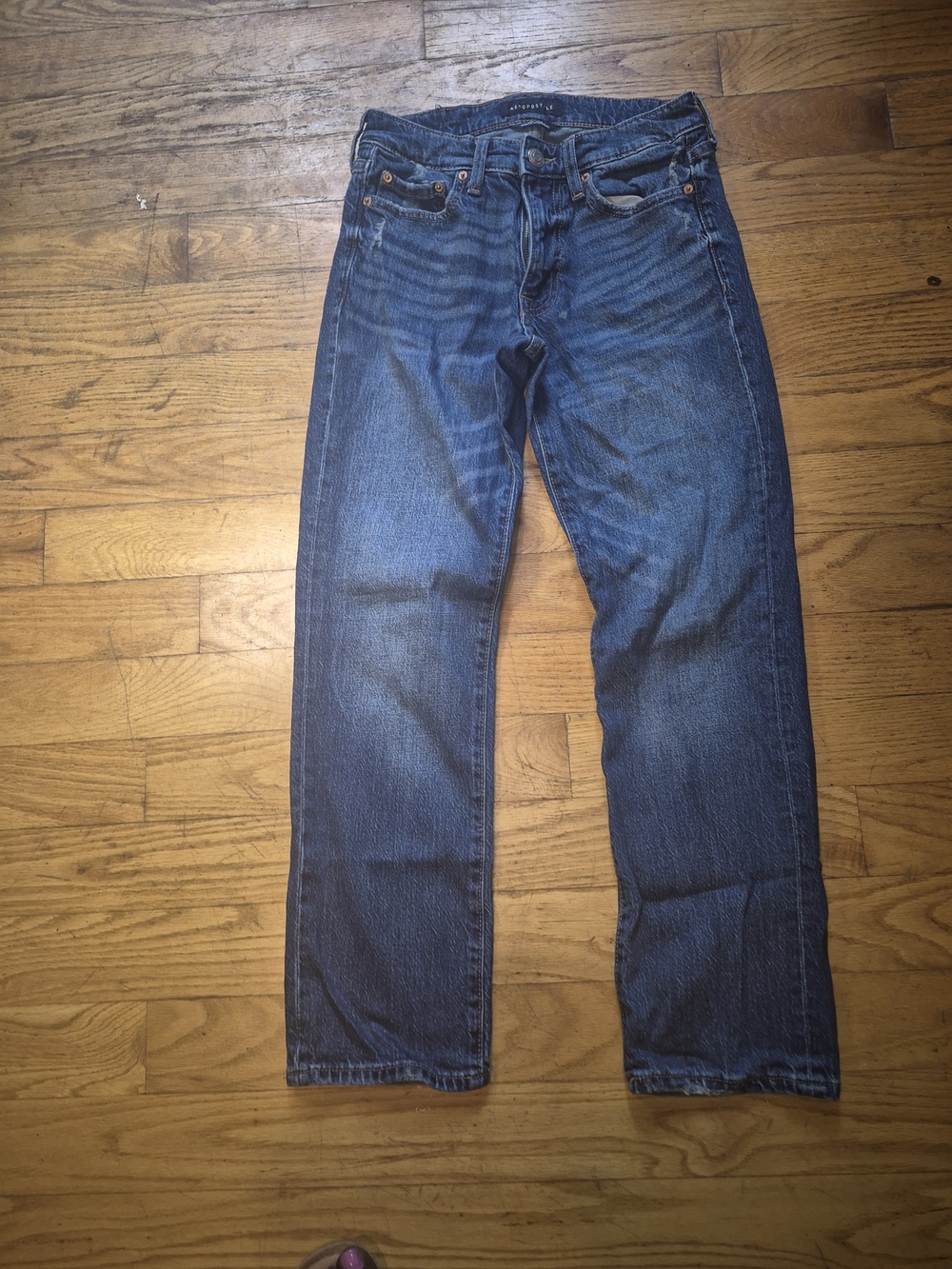 Aeropostale (Teens) Girls Size 2 Dark Blue Straight-Leg Jeans